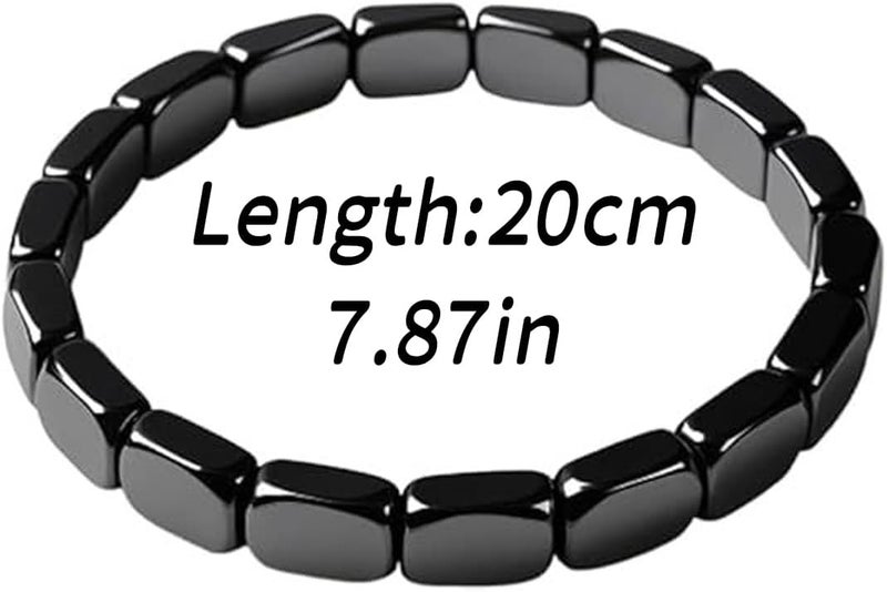TACBSP Hematite Bracelet for Men Natural Stone Hematite Bracelet Black Stretch Beaded Bracelet Reclaim Your Confidence Male Energy Inspirational Jewelry Gifts - Image 4